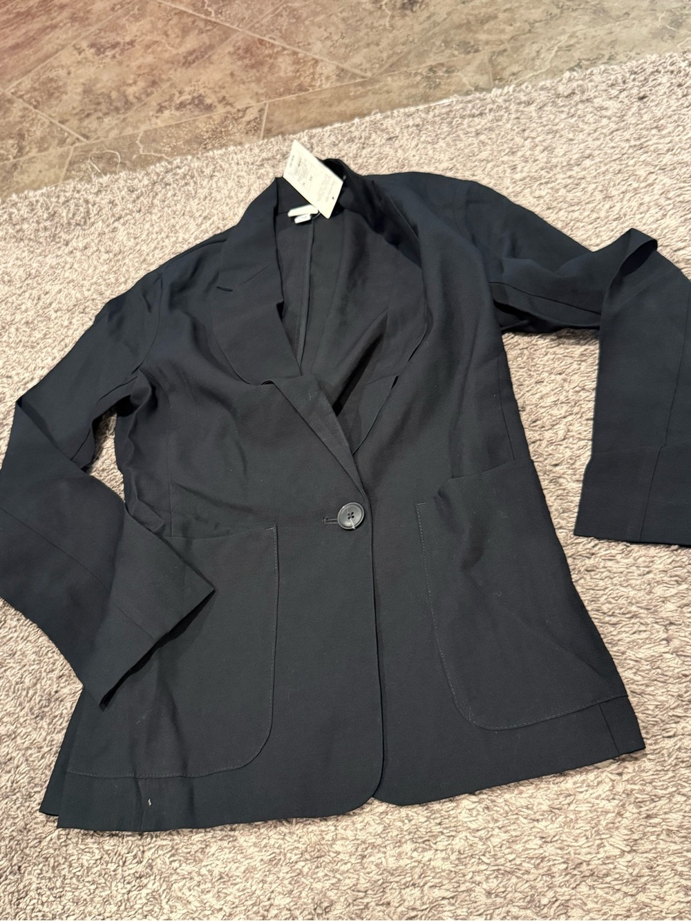 a new day Black Single-Button Notch Lapel Blazer